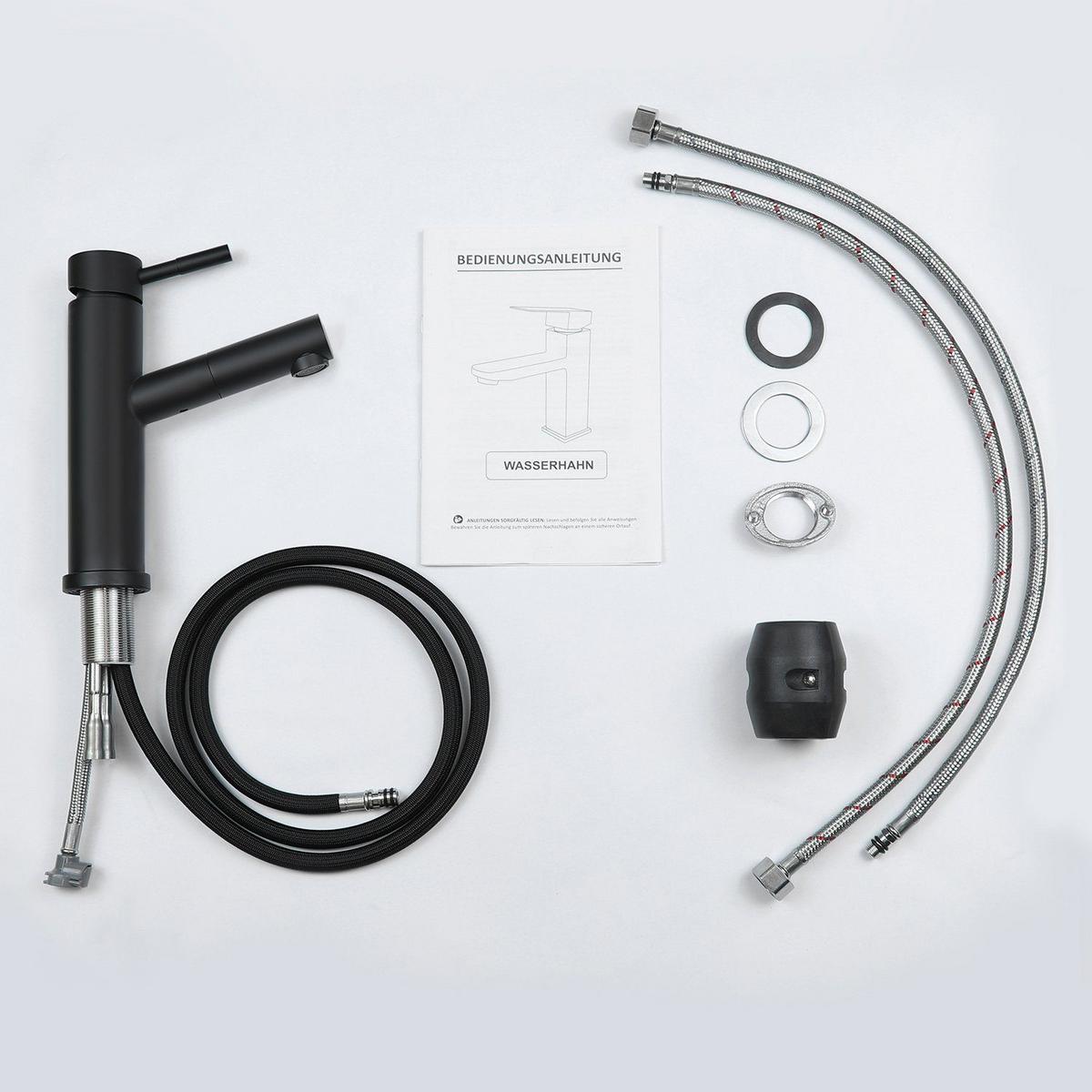 WASCHTISCHARMATUR ZYCT 5/12.5/20 cm - Schwarz, Metall (12.5/20.5/5cm) - ZMH