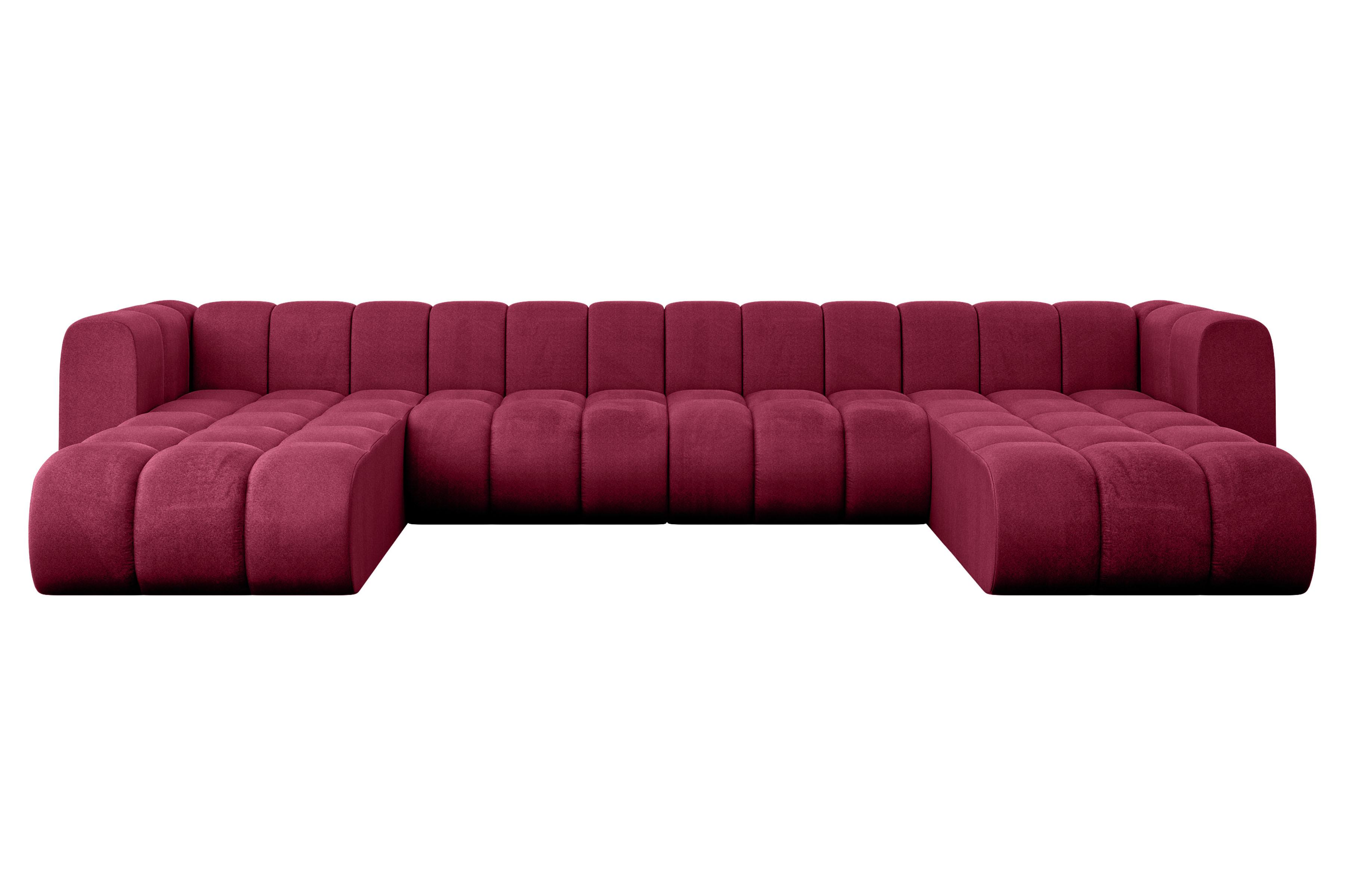 WOHNLANDSCHAFT modulares Sofa Joren-U2 - 410x177x70 cm Bordeauxrot - Bordeaux, Holzwerkstoff/Textil (410/70/177cm) - ALTDECOR