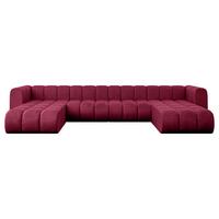 WOHNLANDSCHAFT modulares Sofa Joren-U2 - 410x177x70 cm Bordeauxrot - Bordeaux, Holzwerkstoff/Textil (410/70/177cm) - ALTDECOR