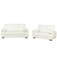 SOFA-SET 5-sitzer Kunstleder Beige Vogar - Beige, Kunststoff (195/90/74cm) - Beliani