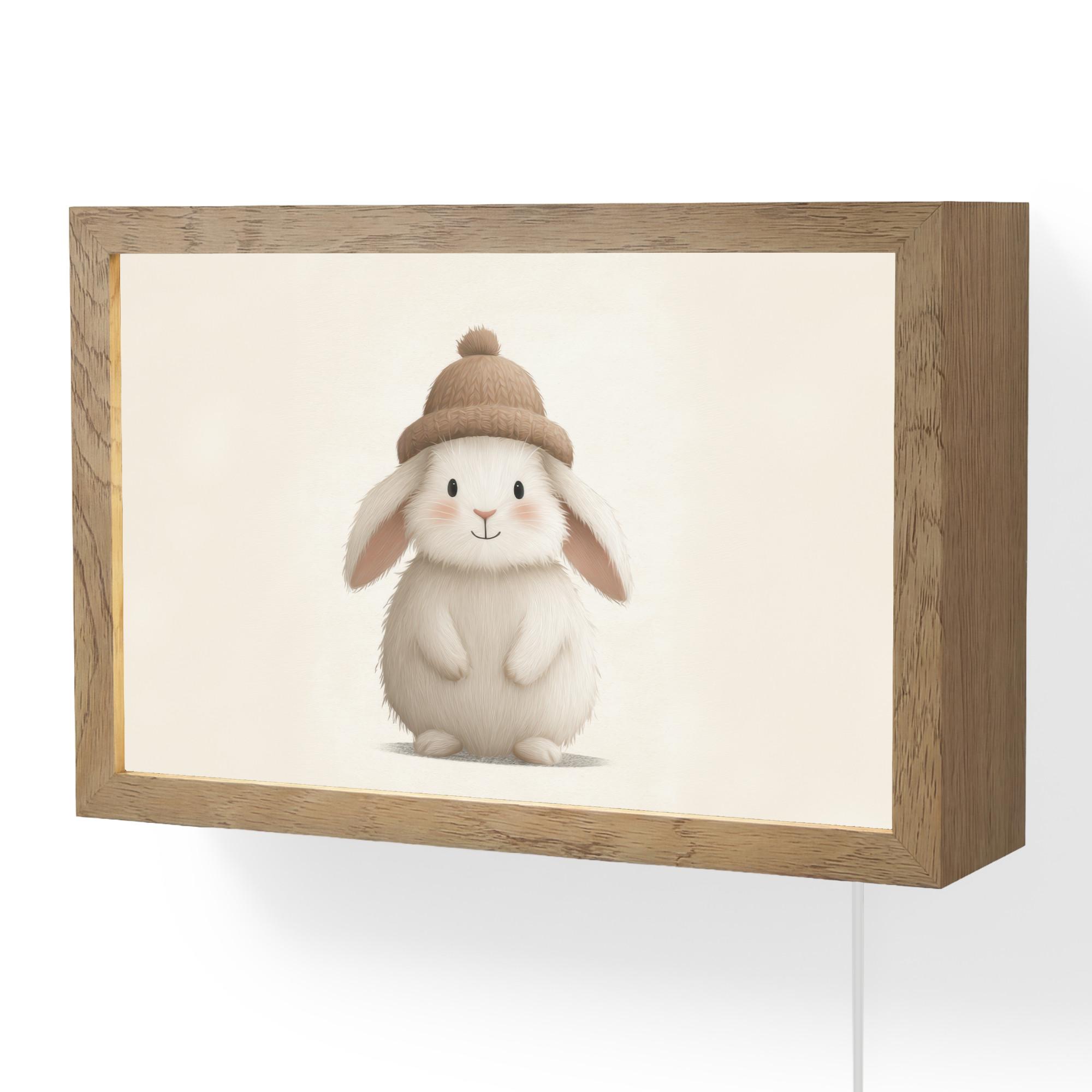 WANDLEUCHTE Kaninchen - Hut - Ohren - Beige 30x20 cm - Creme, Holzwerkstoff (30/20/8cm) - OnlyWow
