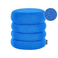 POUF Bouclé Blau Sumpter - Blau, Textil (43/47/43cm) - Beliani