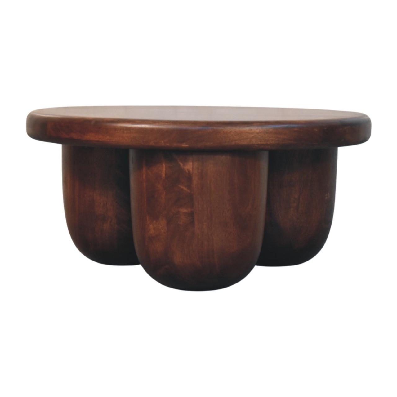 COUCHTISCH mit Wine-Wood-Oak-Finish, abgerundete säulenartige Beine, dunkelbraun - Dunkelbraun, Holz (80/80/36cm) - Artisan Furniture