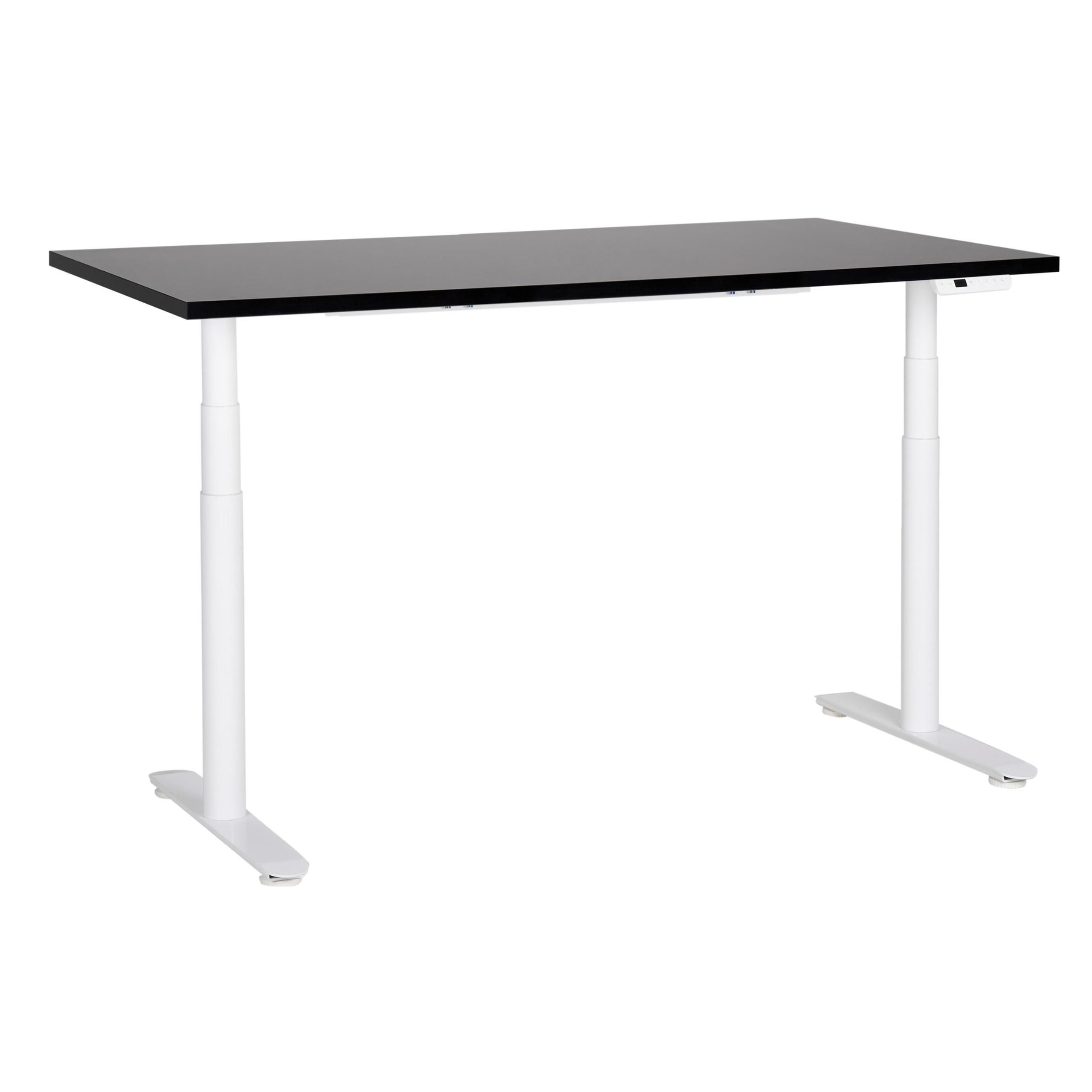 HÖHENVERSTELLBARER SCHREIBTISCH Elektrisch 160/72 cm Schwarz Destin IV - Schwarz/Weiß, Holzwerkstoff (72/160/67cm) - Beliani