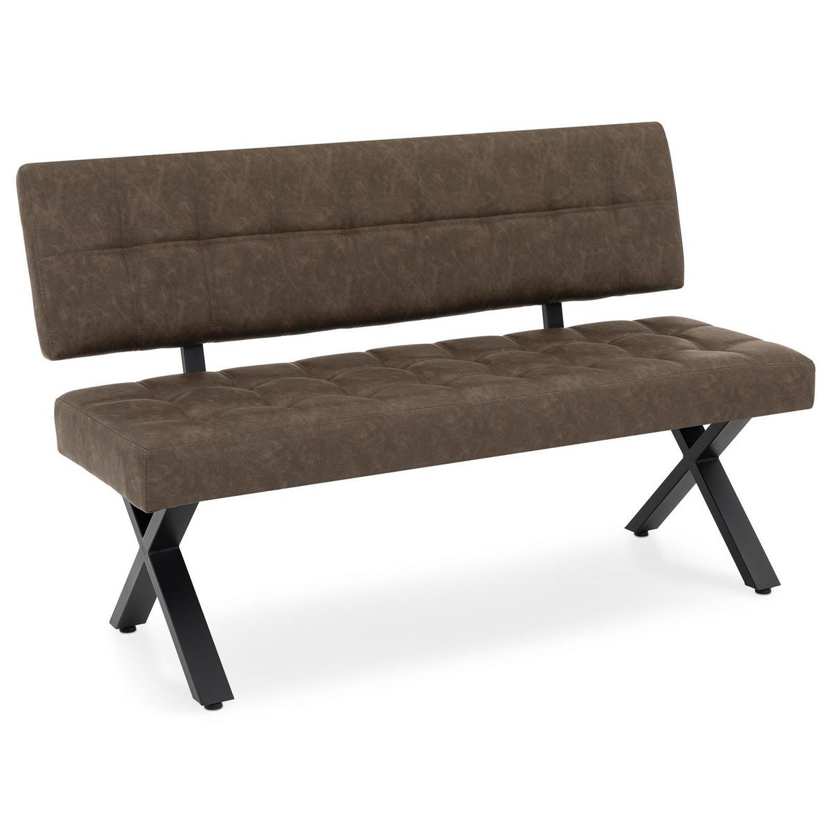 ESSZIMMERBANK KAROSI dunkelbraun - Dunkelbraun, Kunststoff/Metall (140/88/60cm) - IDIMEX