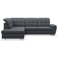 ECKSOFA Jamaal Dunkelgrau linksseitig - Dunkelgrau/Schwarz, Textil (258/212cm) - Selsey