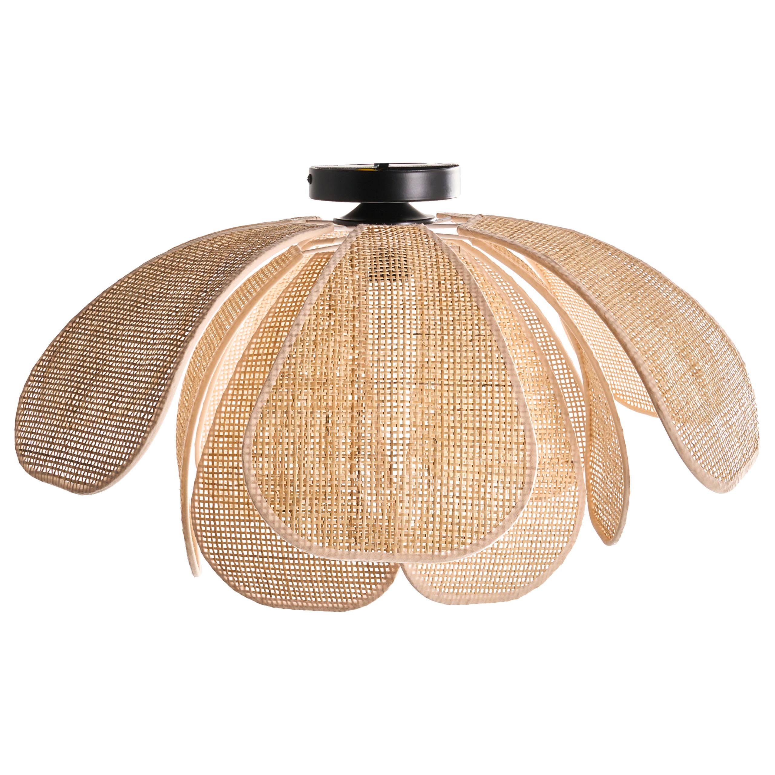 DECKENLAMPE Naturfarben Chiredzi - Schwarz/Naturfarben, Kunststoff (60/60/32cm) - Beliani