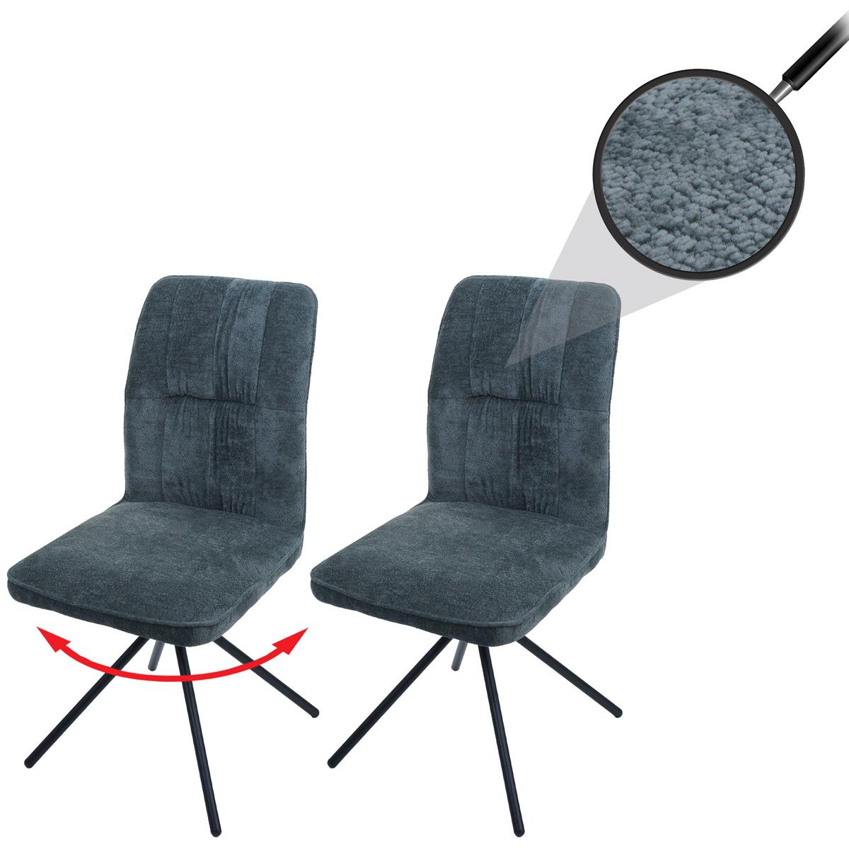 ESSZIMMERSTUHL Blau - Blau/Petrol, Textil (47/95/50cm) - MCW