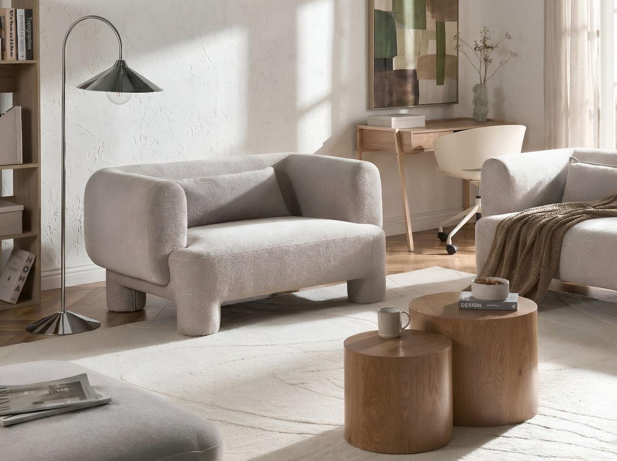2-SITZER-SOFA Stoff Beige Hogbo - Beige, Textil (145/73/93cm) - Beliani