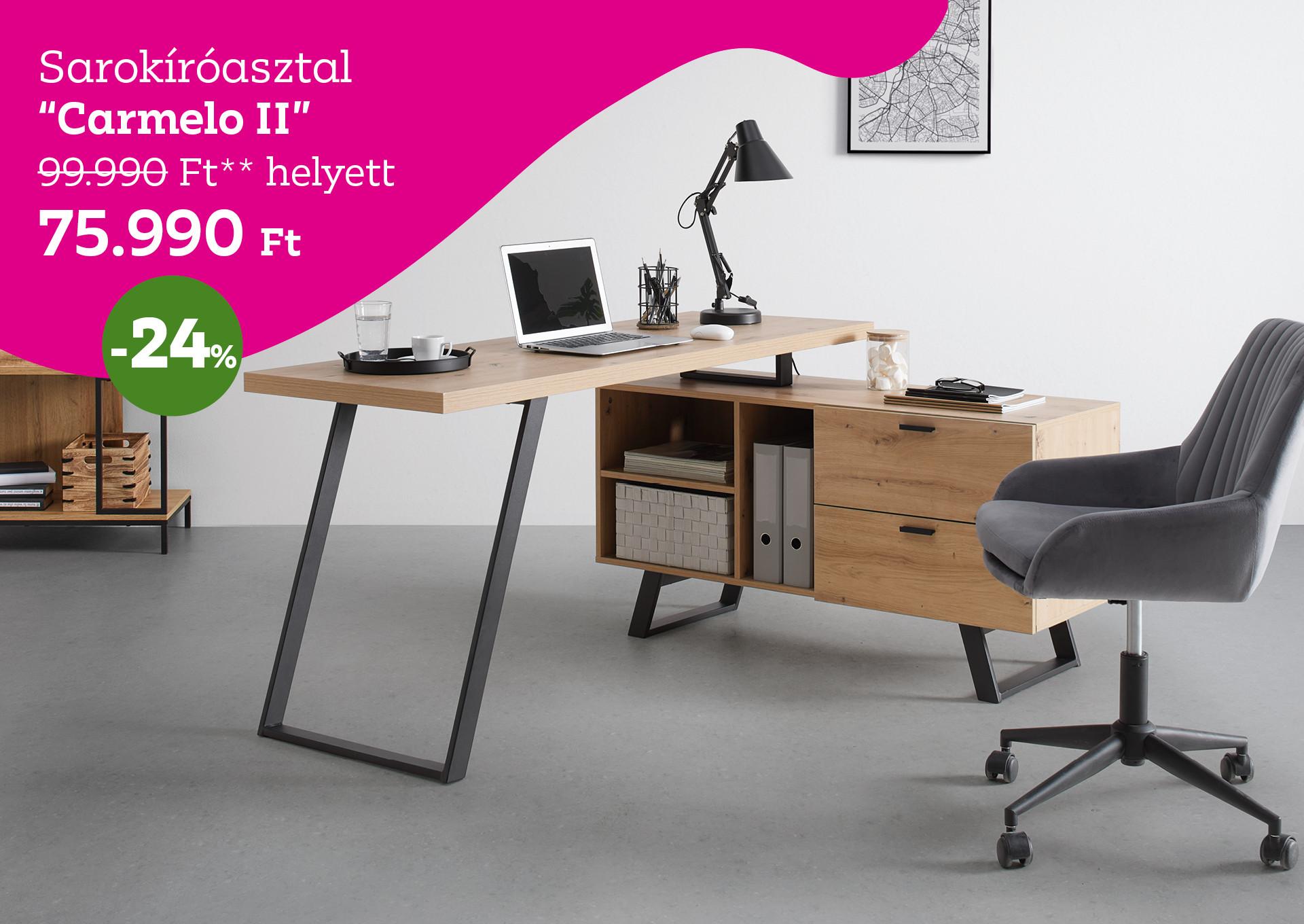 Sarokíróasztal CARMELO II 99990 Forint helyett 75990 Forint, kedvezmény mértéke 24%