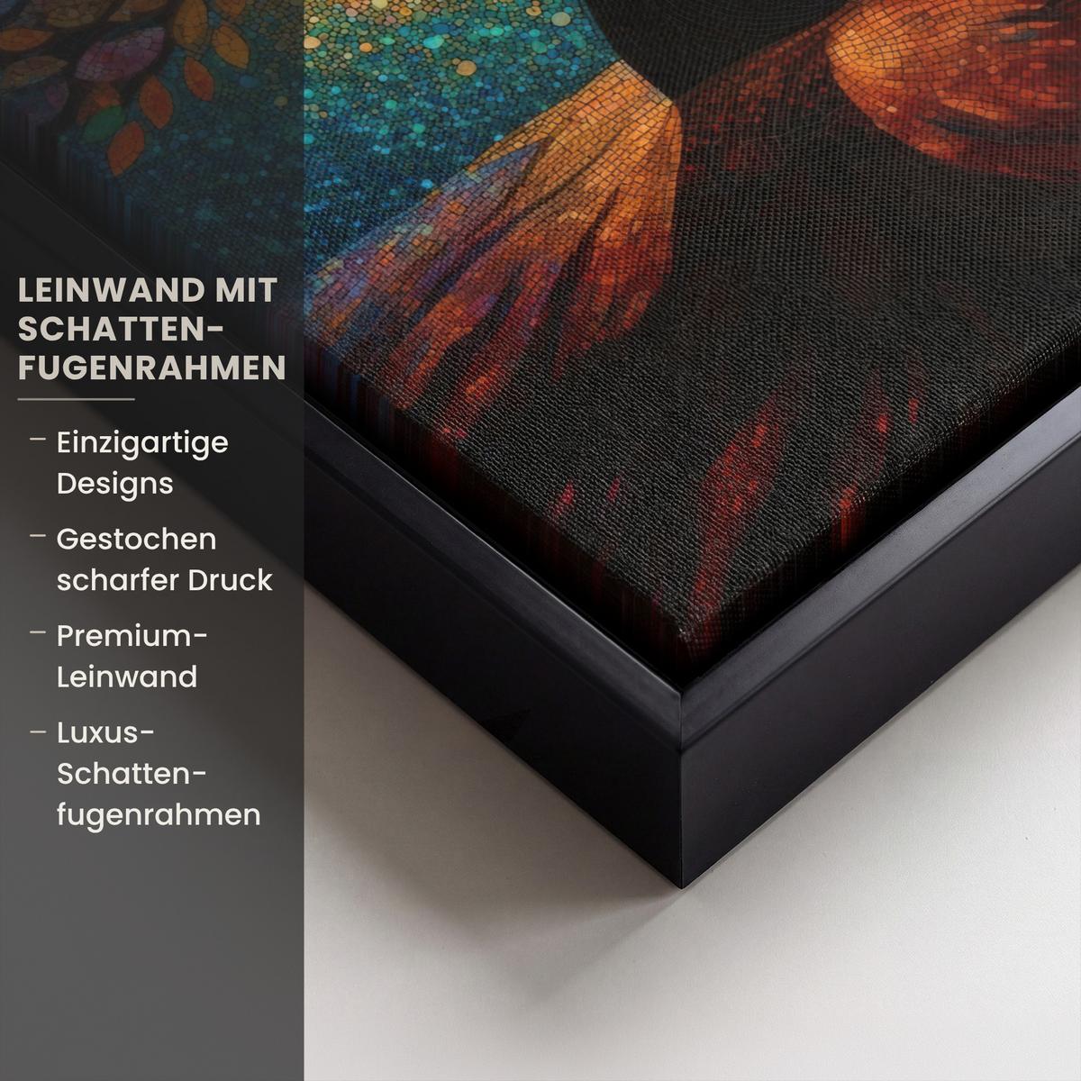 LEINWAND Bilder mit Rahmen - Mosaik - Bunt - Baum - Äste - 20x30 - Multicolor, Textil (20/30cm) - MuchoWow