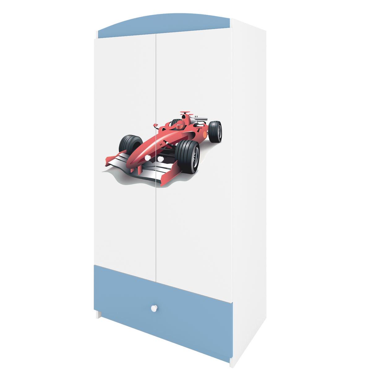 KINDERKLEIDERSCHRANK Formel 1 - Blau, Holzwerkstoff (90/175/52cm) - RAUMHIRSCH FURNITURE
