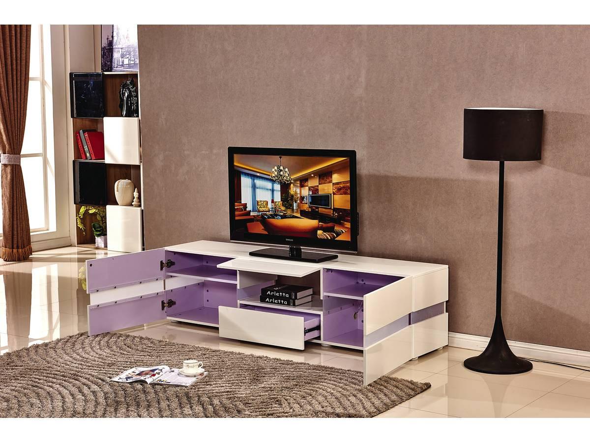 TV-MÖBEL vida' - 177 x 39 x 45 cm - blanc laqué - Weiß, Holz (25/15/177cm) - Habitat Garten