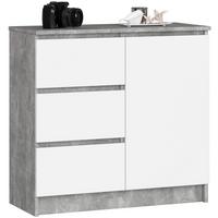 KOMMODE Beton, Weiß 77/80/35 - Weiß, Holzwerkstoff (80/77/35cm) - RAUMHIRSCH FURNITURE