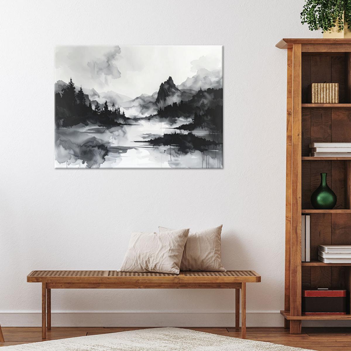 LEINWANDBILD Landschaften 120x80cm - Schwarz, Textil (120/80cm) - Feeby