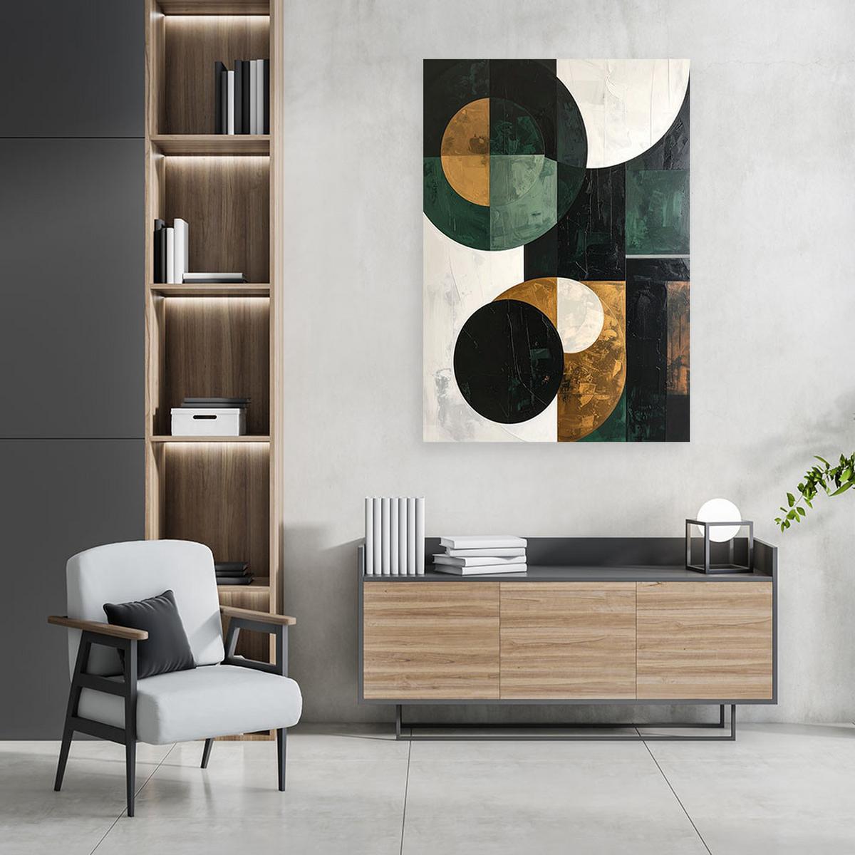 LEINWANDBILD 3D und geometrisch 80x120cm - Grün, Textil (80/120cm) - Feeby
