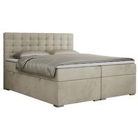 BOXBETT SUSAN 140/200 Beige Velvet - H4 - Beige, Holz/Textil (140/200cm) - MKS