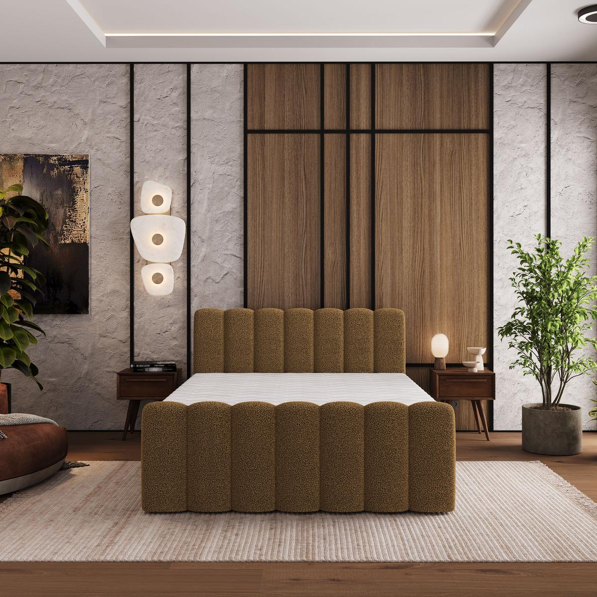 BOXBETT CELLA 140x200 cm mit Matratze und Topper - Orange - Orange, Holz (140/200cm) - MASSENO