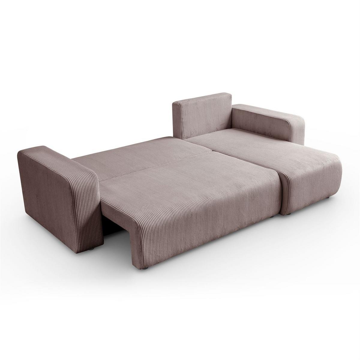ECKSOFA PRESTIGE L, Poso 27 - Rosa, Textil (247/143cm) - Lookway