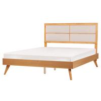 BETT mit Lattenrost 160/200 cm Hellbraun Poissy - Hellbraun/Beige, Holzwerkstoff (160/200cm) - Beliani