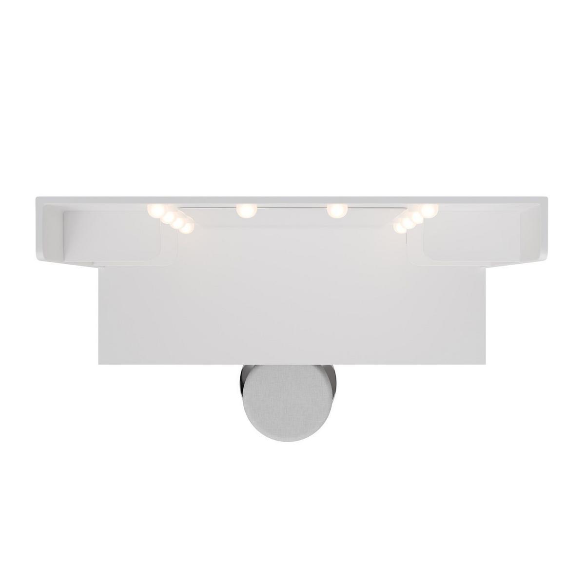 SCHMINKTISCH Malia mit LED und Hocker Tonia - Weiß, Holz (107/140/40cm) - Juskys