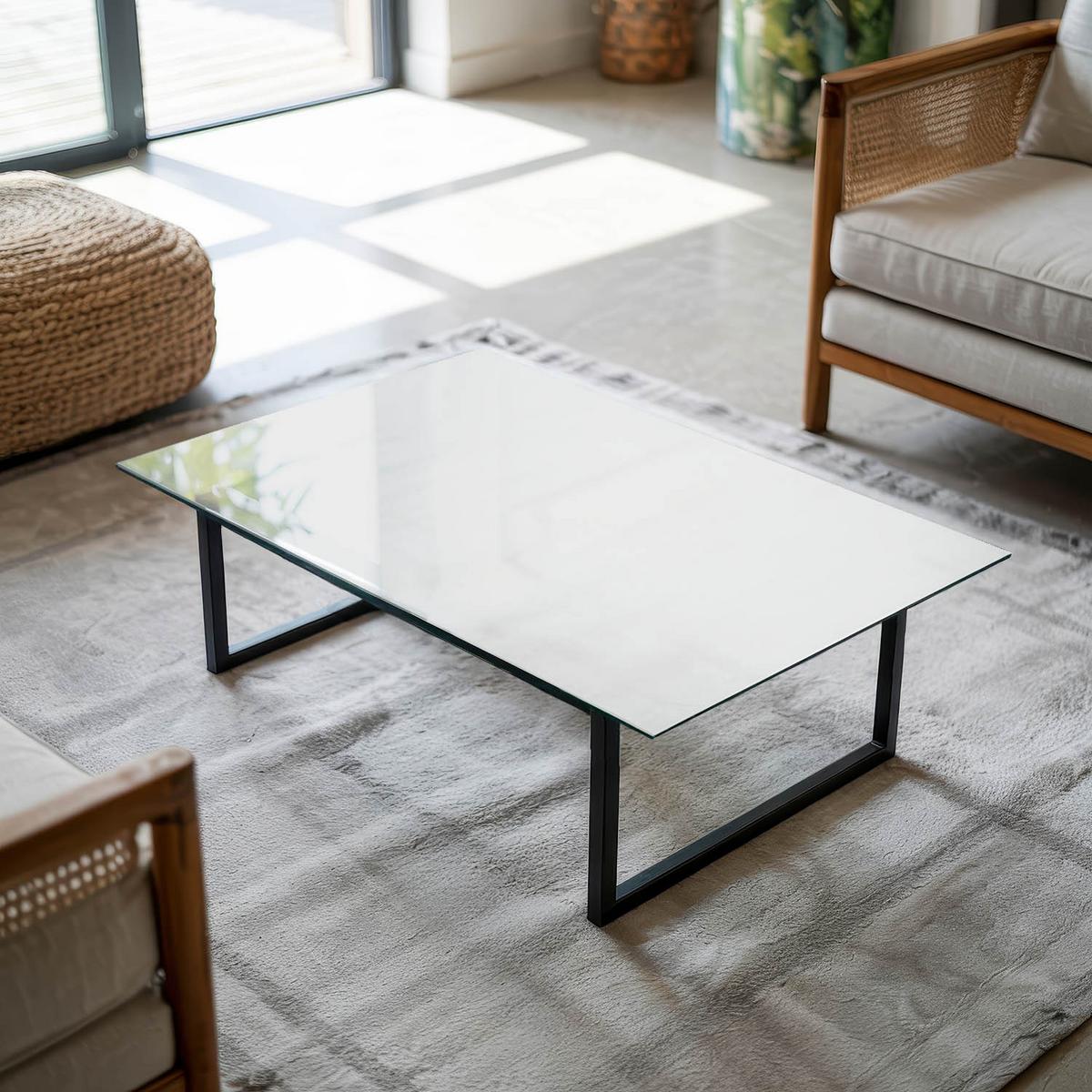 TISCHPLATTE 100x70 cm Farbe Weiß, glatt - Weiß, Glas (100/70/0.4cm) - TULUP