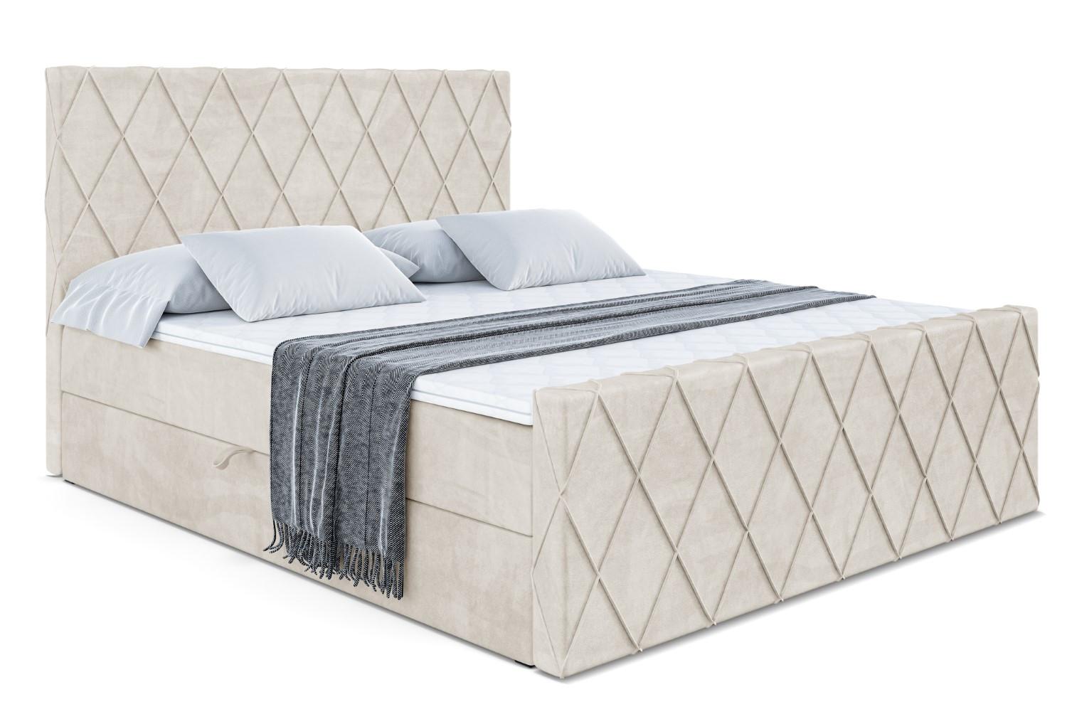BOXBETT LEPARO-Z - 120 x 200 - H4 - Ecru - Beige, Holzwerkstoff (120/200cm) - ALTDECOR