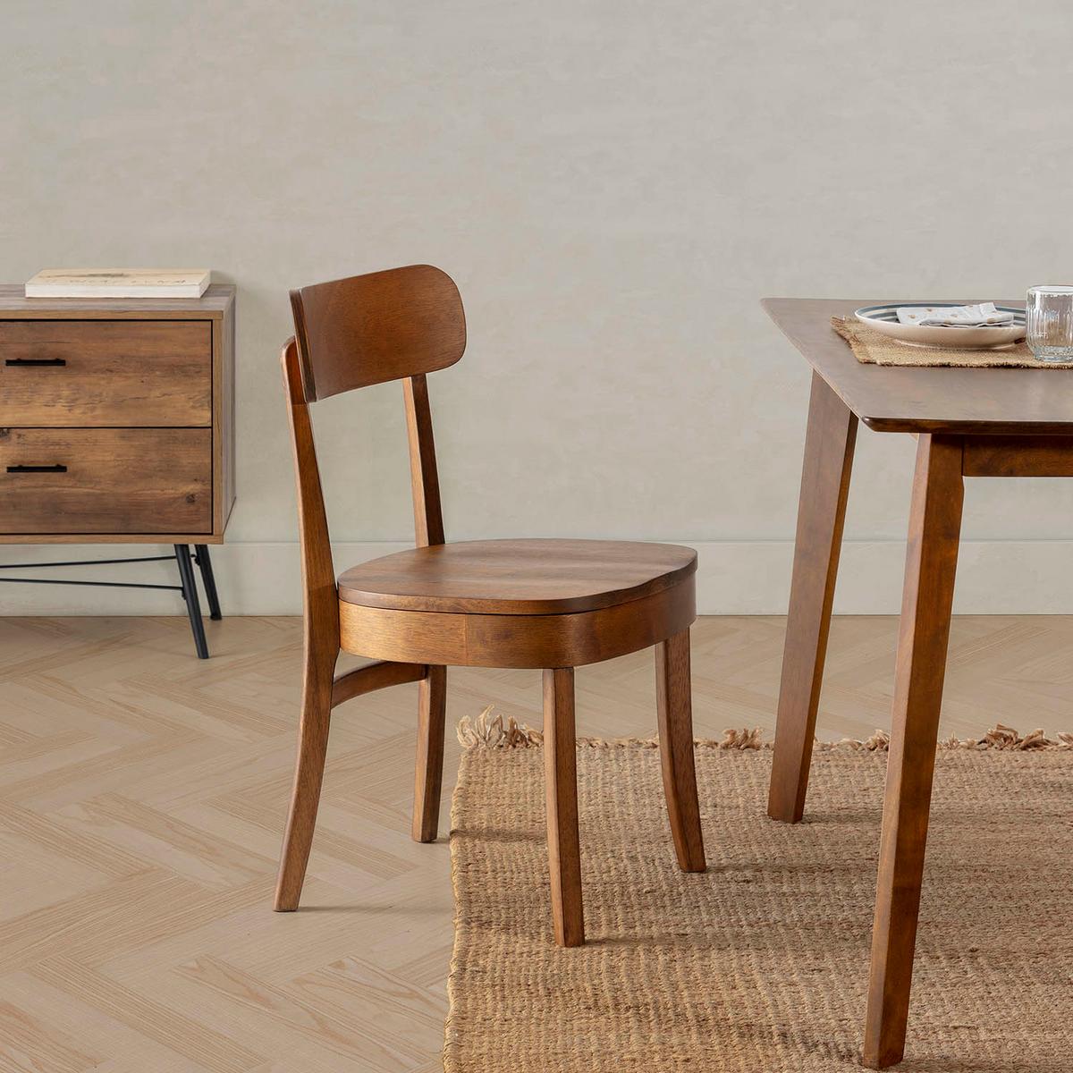 STUHL-SET 2 Nala Walnussfarbe, Massivholz - Walnussfarben, Holz (45/83/49cm) - VS Venta-stock