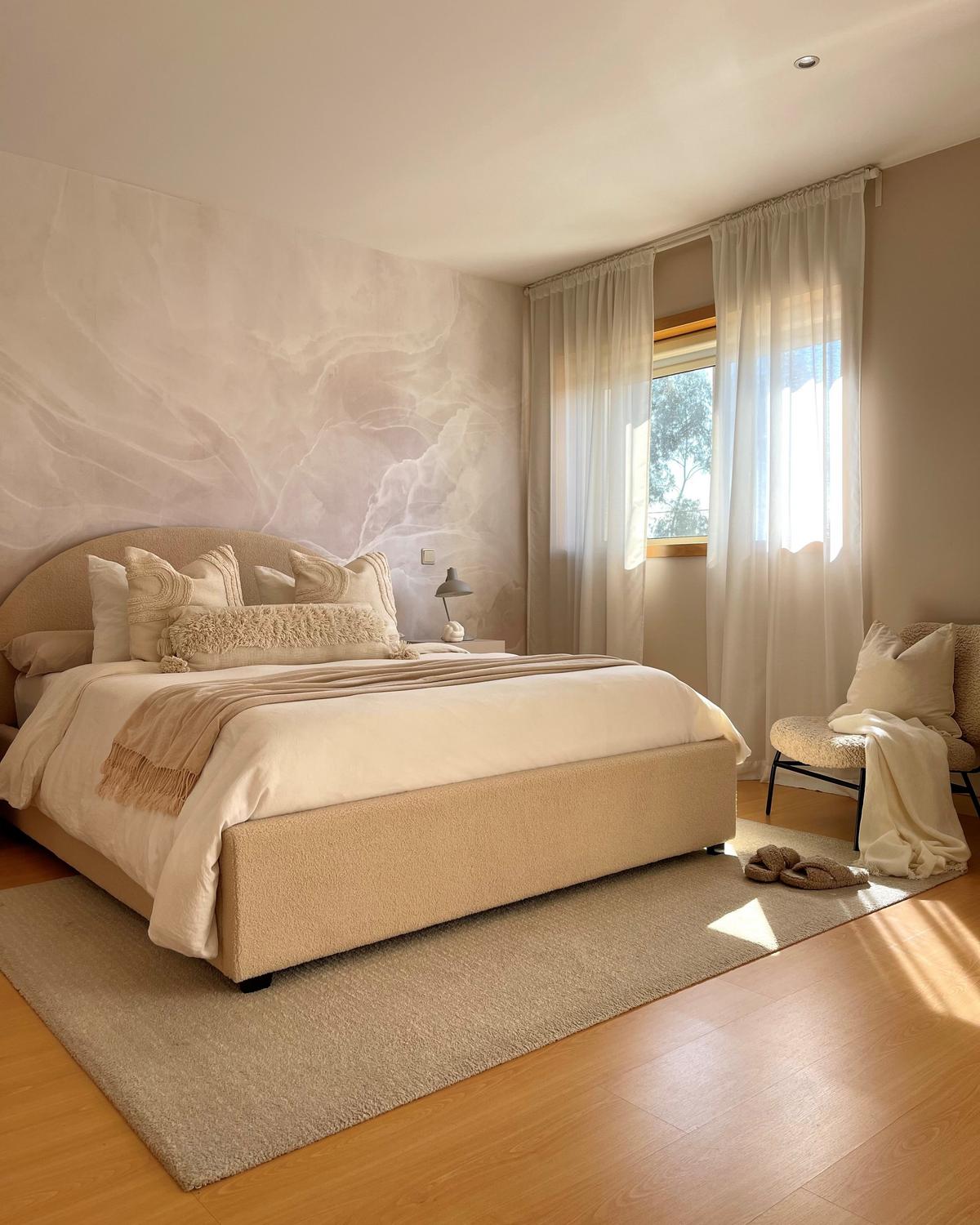 POLSTERBETT Beige 140x200 cm Vaucluse - Beige, Textil (140/200cm) - Beliani