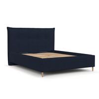 POLSTERBETT Plaza 180/200 cm Marineblau im Riva Stoff - Naturfarben/Dunkelblau, Holz/Holzwerkstoff (180/200cm) - AltaBeds