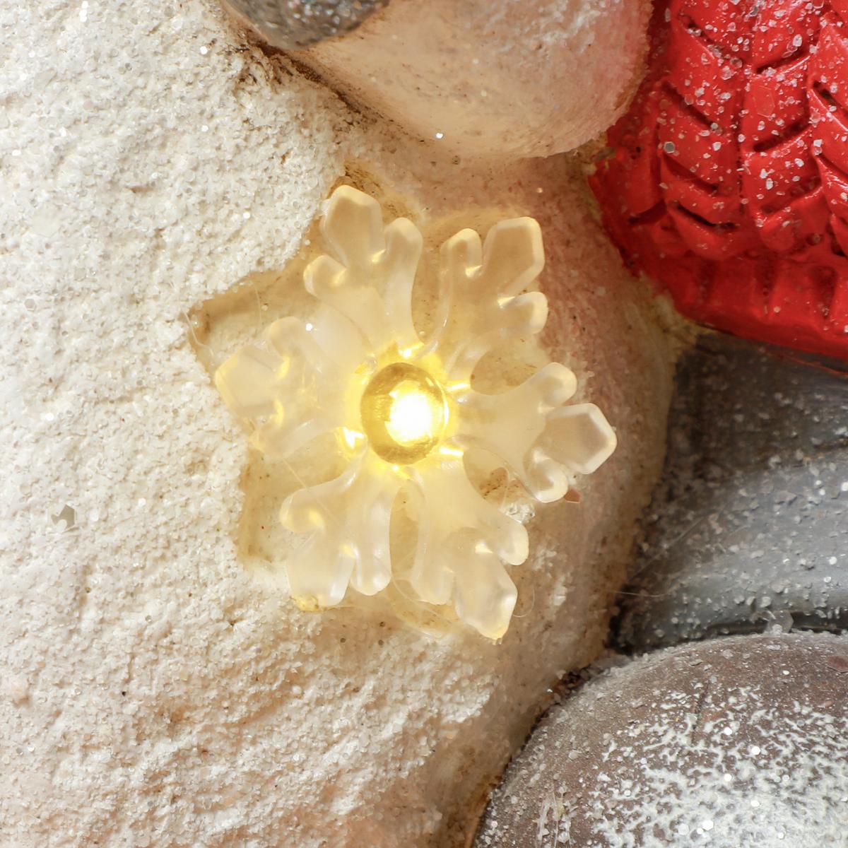 WEIHNACHTSDEKO Figur 45,5 cm Wichtel mit Schneemann LED-Licht In- und Outdoor - Multicolor, Kunststoff/Metall (18/45.5/25cm) - HOMCOM