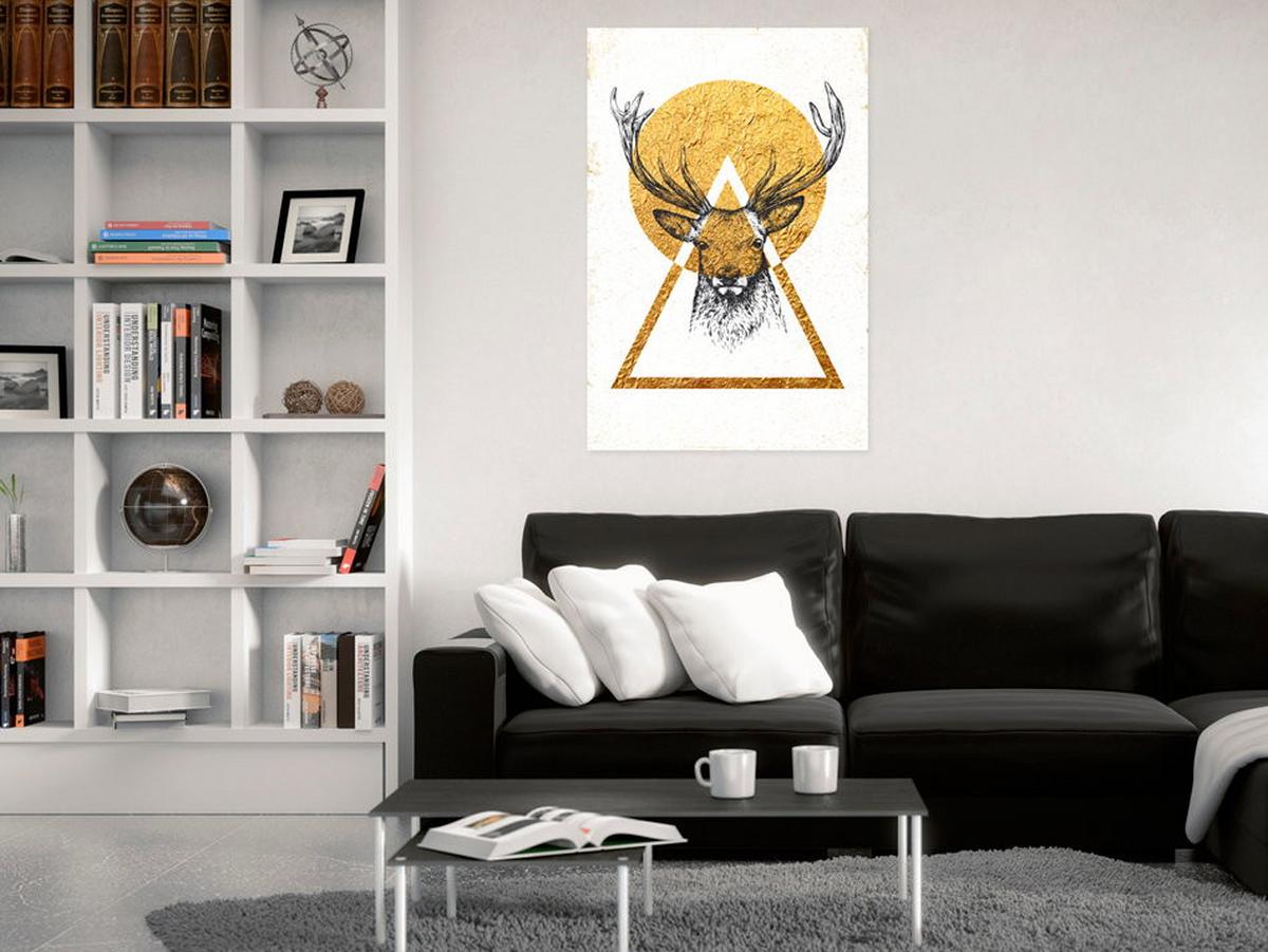 KUNSTDRUCK Gold 80/120 cm - Goldfarben/Schwarz, Textil (80/120cm) - KUNSTLOFT