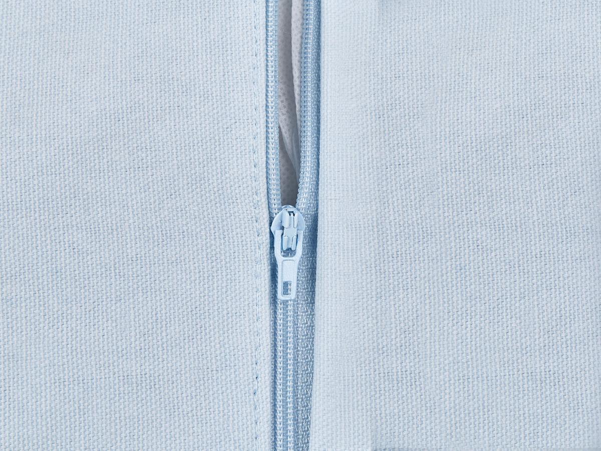 DEKOKISSEN 2er-Set Hellblau 45/45 cm Leea - Blau/Weiß, Naturmaterialien (45/45cm) - Beliani