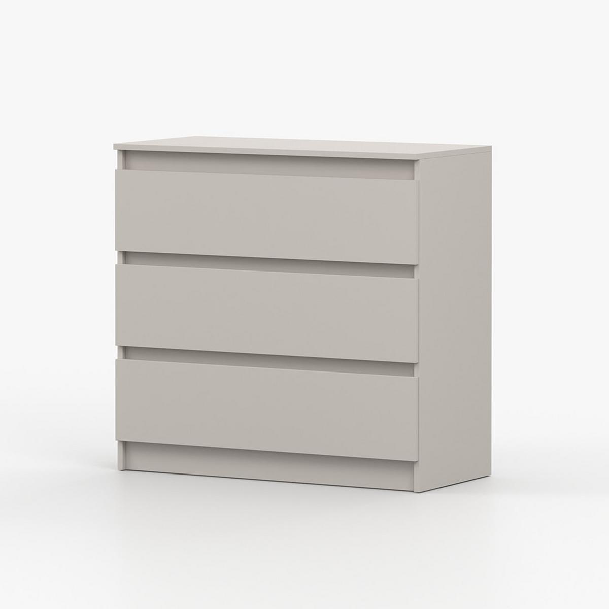KOMMODE SOLO 3S II 90 cm Kaschmir/Kaschmir, drei Schubladen, grifflos - Kaschmir, Holzwerkstoff (90/86/42cm) - imoebel24