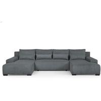 WOHNLANDSCHAFT Benny U dunkelgrau - Dunkelgrau/Schwarz, Textil/Metall (350/85/186cm) - Beautysofa