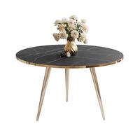 COUCHTISCH SOLEIL GOLD Schwarz Marmor, 70cm - Schwarz, Holzwerkstoff (50/70/47cm) - Lookway