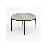COUCHTISCH OMBRONE, Marmor, Grau-Marmoroptik, Ø 70 x 42 cm - Schwarz/Weiß, Stein/Metall (70/70/42cm) - KADIMA DESIGN