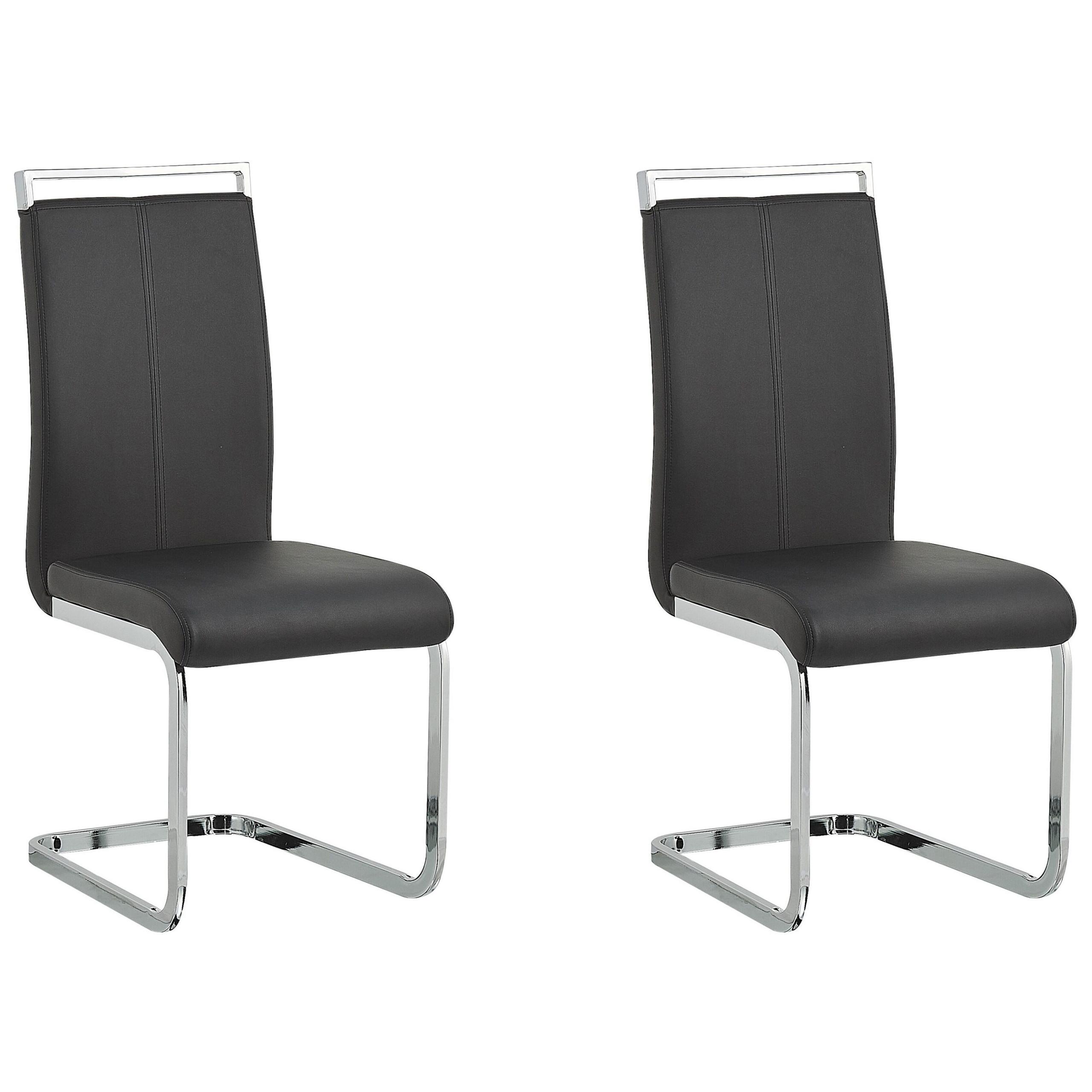 ESSZIMMERSTUHL 2er-Set Kunstleder Schwarz Greedin - Schwarz, Textil/Metall (42/99/50cm) - Beliani