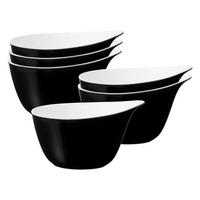 MÜSLISCHALEN Life Fashion Glamorous Black 16 x 14 cm 6er Set - Schwarz, Keramik (15.7/13.7/8.4cm) - Seltmann Weiden