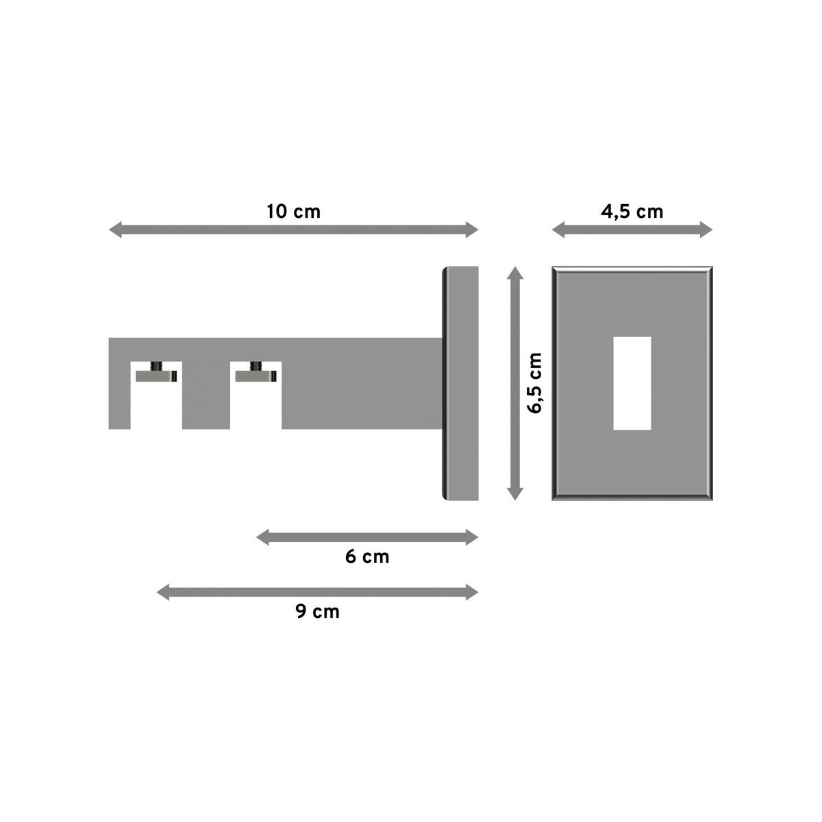 TRÄGER FÜR GARDINENSTANGEN INNENLAUF 14x35 mm, Smartline 2-läufig, Chrom - Chromfarben, Metall (10/6.5/4.5cm) - INTERDECO