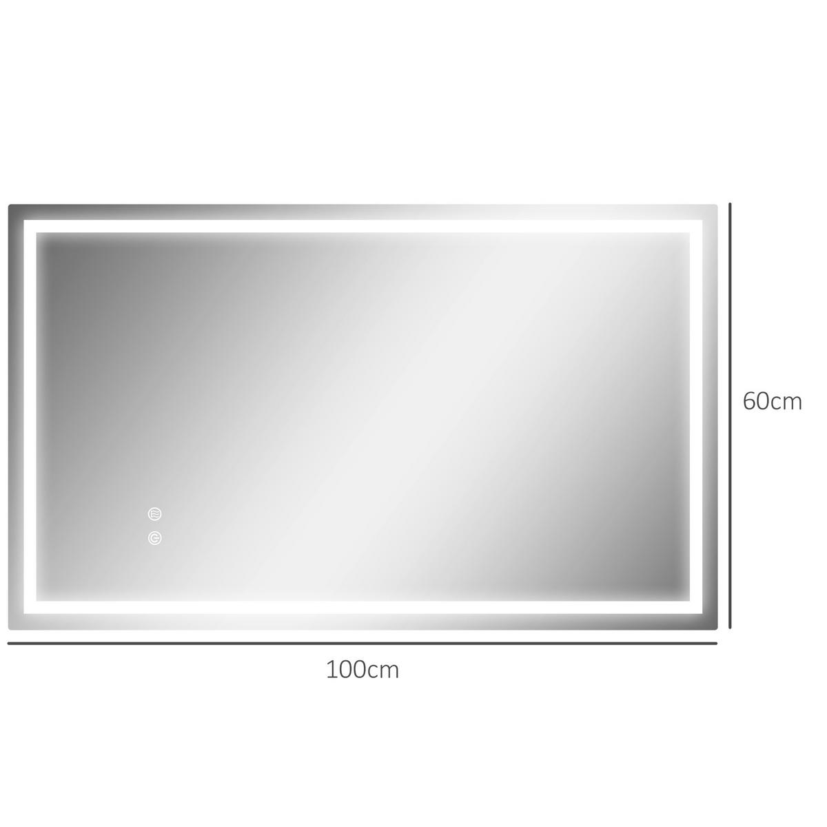 BADSPIEGEL Glas Metall Silber - Transparent, Metall (60/3/100cm) - HOMCOM