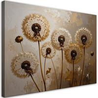 LEINWANDBILD Blumen 90x60cm - Braun, Textil (90/60cm) - Feeby