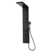 DUSCHPANEEL Savara mit Mischbatterie Schwarz Aluminium 120 x 20 cm - Schwarz, Holz (20/120/7cm) - Badplaats