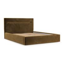POLSTERBETT Liline 140/200 cm Honiggelb im Kronos Stoff - Schwarz/Naturfarben, Holz/Holzwerkstoff (140/200cm) - AltaBeds