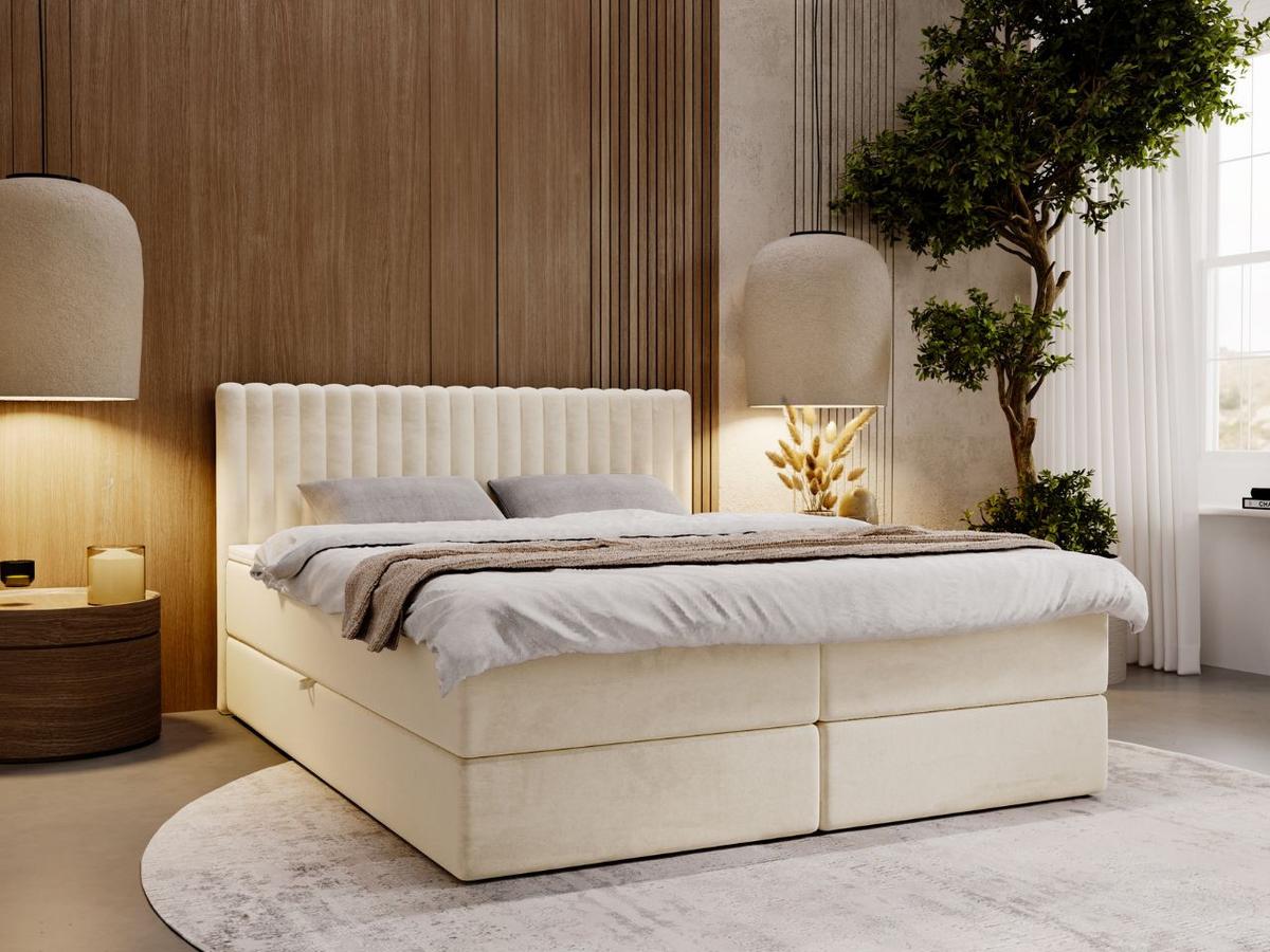 BOXBETT Marbella 200x200 Beige - Beige, Holz/Textil (200/200cm) - Graingold