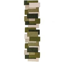 TEPPICHLÄUFER handgetuftet HALLEIN, Farbblöcke, Erdtöne-Grün, 66 x 300 cm - Grün, Textil (66/300cm) - KADIMA DESIGN