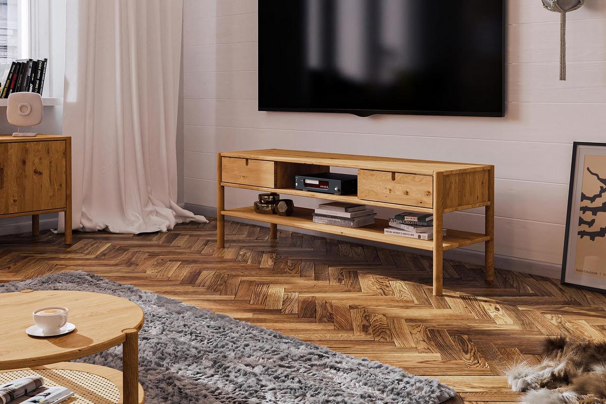 TV-SCHRANK INA Wildeiche - Mokka, Holz (160/59/46cm) - byoak