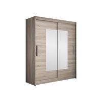 SCHWEBETÜRENSCHRANK Westa III - Silberfarben/Trüffeleichefarben, Holzwerkstoff/Metall (150/200/58cm) - MIRJAN24