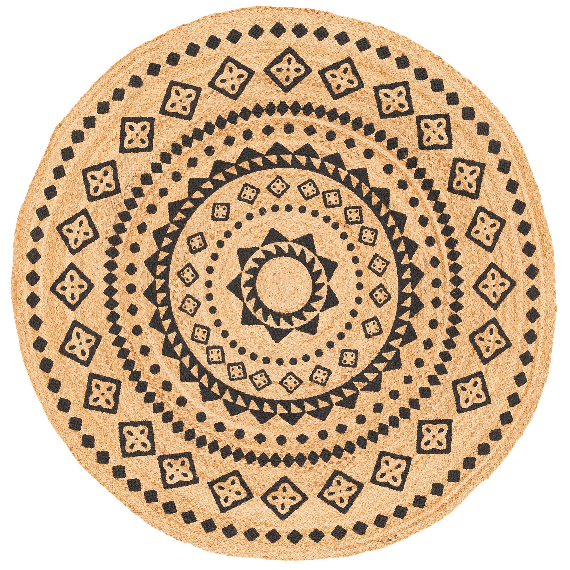 NATURFASER TEPPICH JUTE SALSA ETHNO RUND - Sandfarben, Textil (200/200cm) - Pergamon