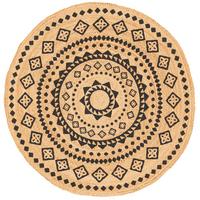NATURFASER TEPPICH JUTE SALSA ETHNO RUND - Sandfarben, Textil (100/100cm) - Pergamon